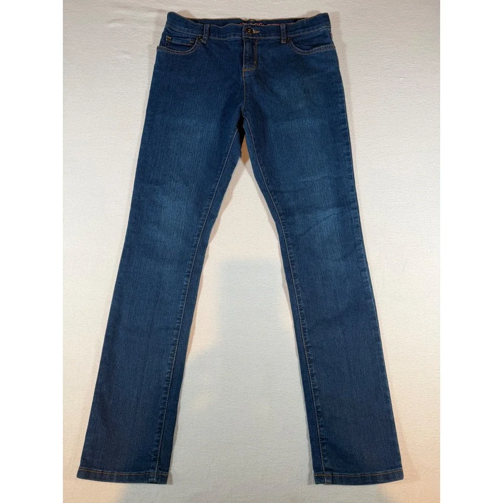The Childrens Place Girls Super Skinny Jeans Blue Dark Wash Size 14 Adjustable